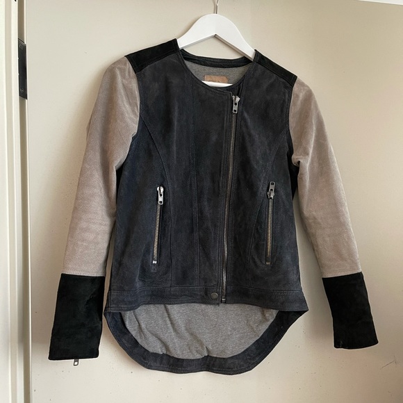 Chaser Colorblock Suede Biker Jacket - Picture 3 of 6